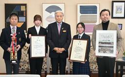 マーチングバンド 知事に最高賞報告