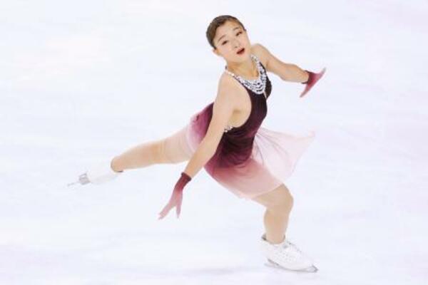 　女子フリー　演技する坂本花織＝アンジェ（共同）