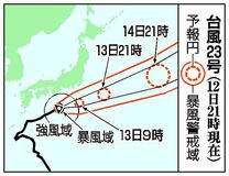 台風２３号 伊豆諸島接近