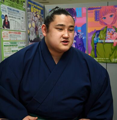 角界入りした１年を振り返る若ノ勝＝下野新聞社