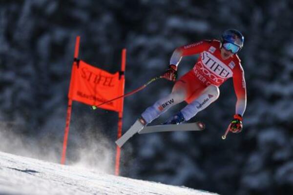 優勝したスイスのマルコ・オーデルマット=4日、米コロラド州ビーバークリーク(ゲッティ=共同)