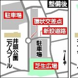 井頭公園に「芝生広場」誕生へ　駐車場再整備で大型遊具も　おふろｃａｆｅ、万プーなど…