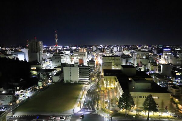 県庁１５階展望ロビー南側から見た夜景（鈴木さん提供）