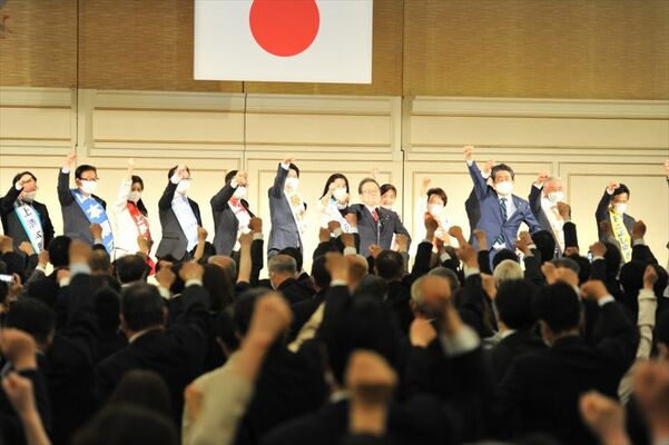 東京都内で開かれた安倍派の政治資金パーティー＝２０２２年５月