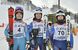 女子回転で入賞した足大付の（左から）深澤、大西、大貫＝富山県南砺市のたいらスキー場