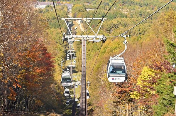 山頂から中腹にかけて見頃を迎えている「ハンターマウンテン塩原」の紅葉