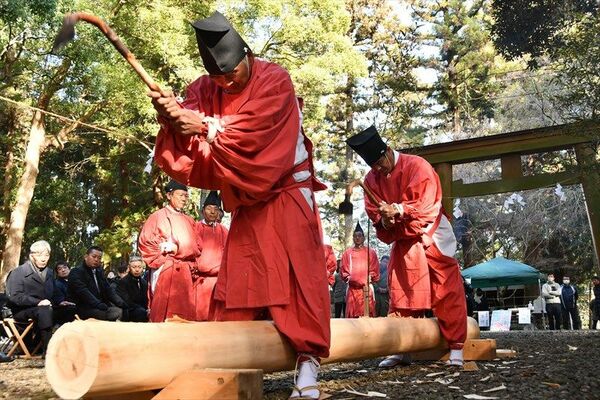 伝統的な建築技法が披露された太子祭