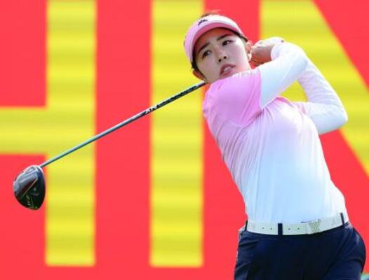 　米女子ゴルフの国・地域別対抗戦に向け、調整する山下美夢有＝韓国・高陽市（共同）