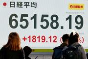 東証、終値初の6万5000円台