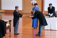 皇居「松の間」で文化勲章親授式