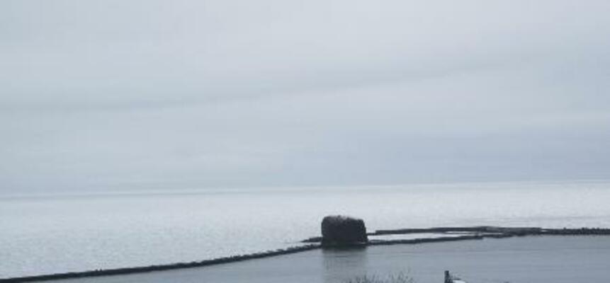 北海道網走市に接岸した流氷=2月17日(網走地方気象台提供)