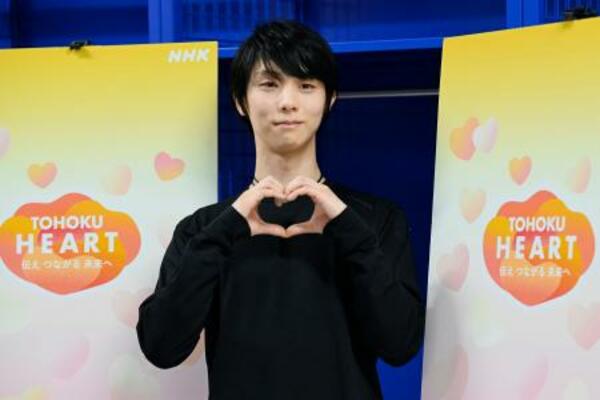 取材に応じる羽生結弦さん=5月、仙台市