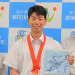 慶応の野球部、鈴木投手（那珂川出身）が表敬　甲子園での活躍誓う　