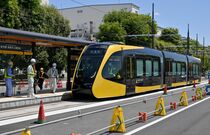 ＬＲＴ、芳賀町内で初の試運転