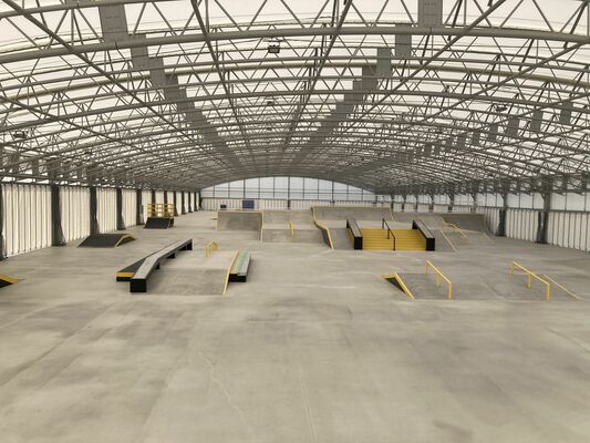 国際大会にも対応できる全天候型のスケートパーク（宇都宮市提供）＝３日、宇都宮市下平出町