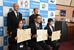感謝状を贈られた増井さん、長嶋さん、山納さん（前列右から）