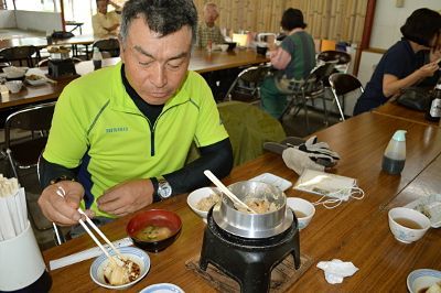 黒羽観光ヤナでおすすめの鮎の釜飯