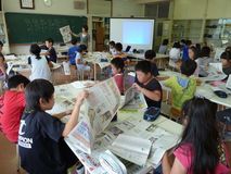 見出し付けを体験／佐野市山形小