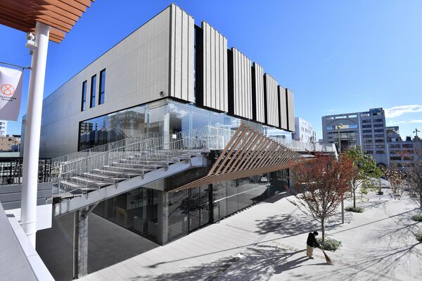 接種会場となるＪＲ宇都宮駅東口の交流拠点施設「ライトキューブ宇都宮」
