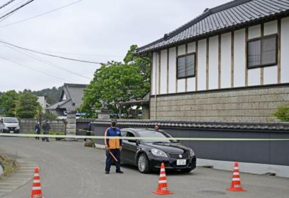 　強盗殺人事件があった住宅付近＝栃木県上三川町