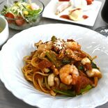 トマトソース味わい深く　シーフードトマトパスタ　PoChaKo（日光）
