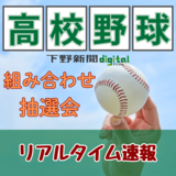 全国高校野球選手権栃木大会、17日午後に組み合わせ抽選会　リアルタイム速報