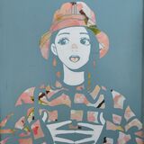 人気女性アーティスト　小山で来月５日まで個展　オモイガワザクラ取り入れた作品も