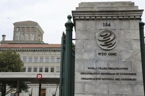 スイス・ジュネーブの世界貿易機関(WTO)本部(共同)