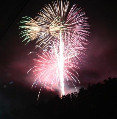 芦野地区の夜空を彩った花火