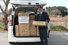 防災へ缶詰パン 陸前高田に寄贈