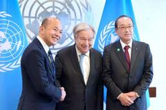 被爆地市長が国連総長と面会