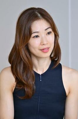 インタビューに答える中村祥子=東京都品川区