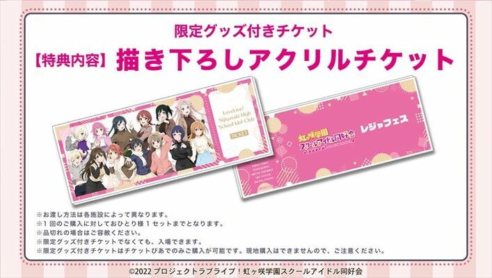 限定グッズ付きチケットの特典となるアクリルチケット