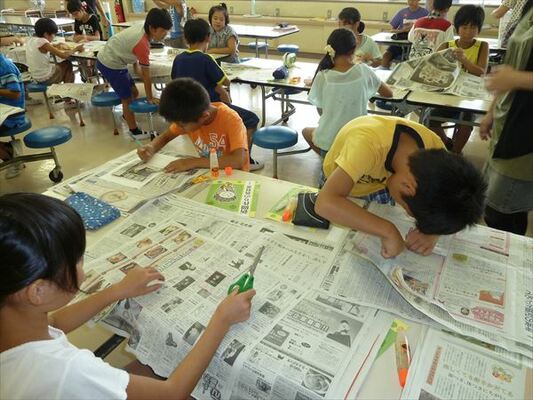 切り抜きに挑戦／小山市網戸小